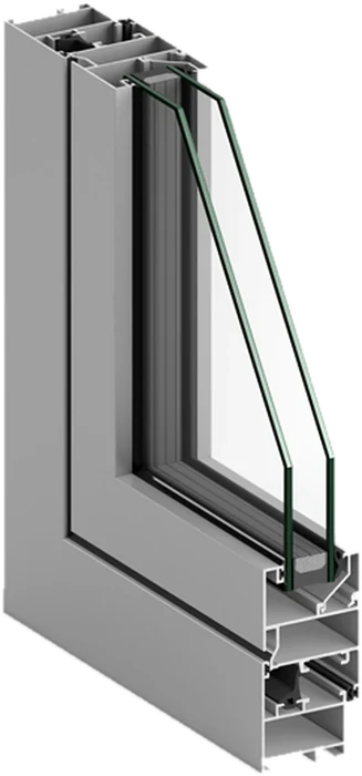 Coupe du profilé aluminium STRUGAL S40, fenêtre et porte battante aluminium, la plus accessible
