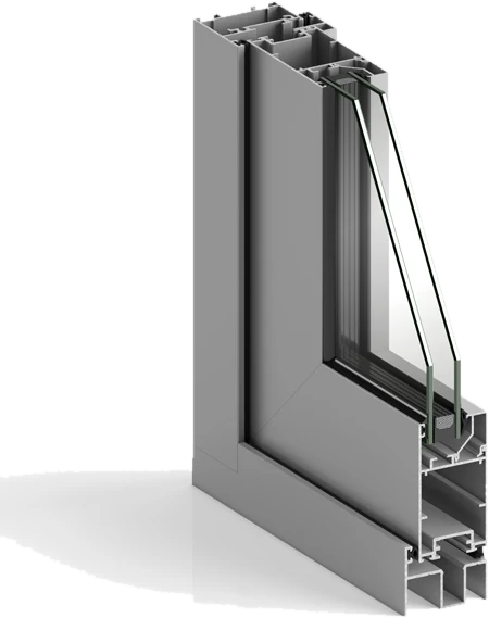 Coupe du profilé aluminium STRUGAL S47, fenêtre et porte pliante en aluminium